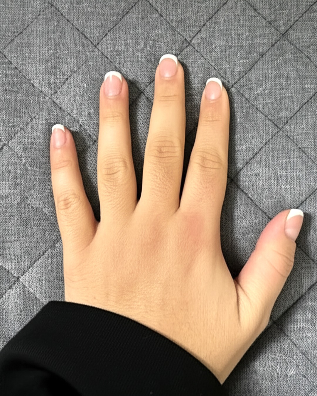 white almond French Tip Nails - extra-long glossy white french tip nails with natural base, almond shape, extra-long length, glossy finish