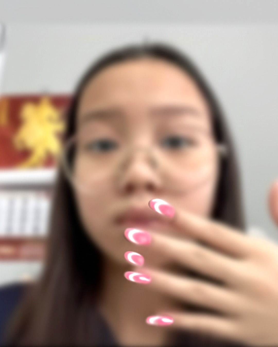 pink almond French Tip Nails - medium glossy pink french tip nails with natural base, almond shape, medium length, glossy finish